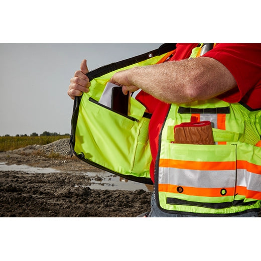 Chaleco de seguridad naranja de gran visibilidad clase 2 para inspector: L/XL talla L/XL Milwaukee 48-73-5166 - imagen 7