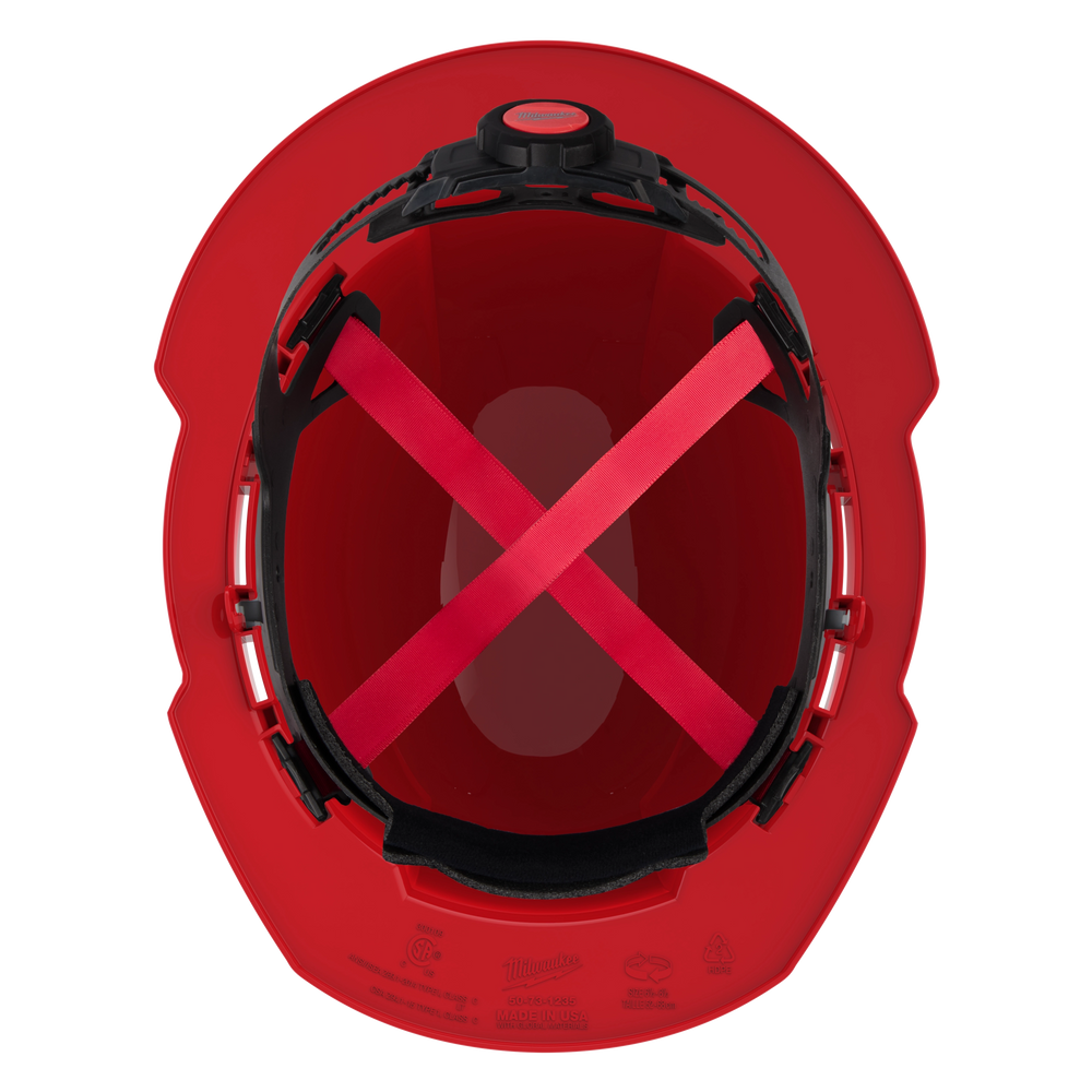 Casco con ventilación y ala completa rojo con suspensión de trinquete de 4 puntos BOLT™ (EE. UU.): Tipo 1, Clase C Milwaukee 48-73-1209 - imagen 7