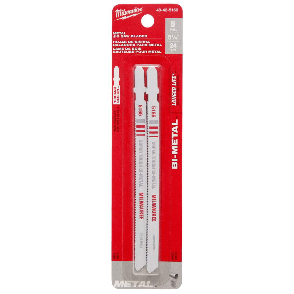 Hoja bimetálica para sierra caladora de 5-1/4" 24 TPI (paquete por 5) Milwaukee 48-42-5166 - imagen 6