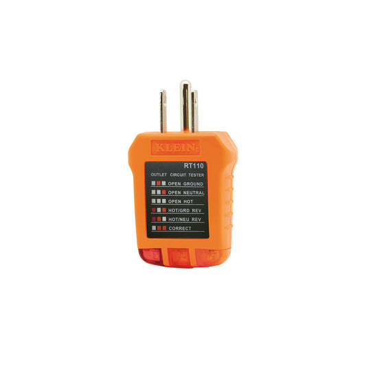 Probador de tomacorriente sin GFCI detecta los problemas de cableado más comunes Klein Tools RT110