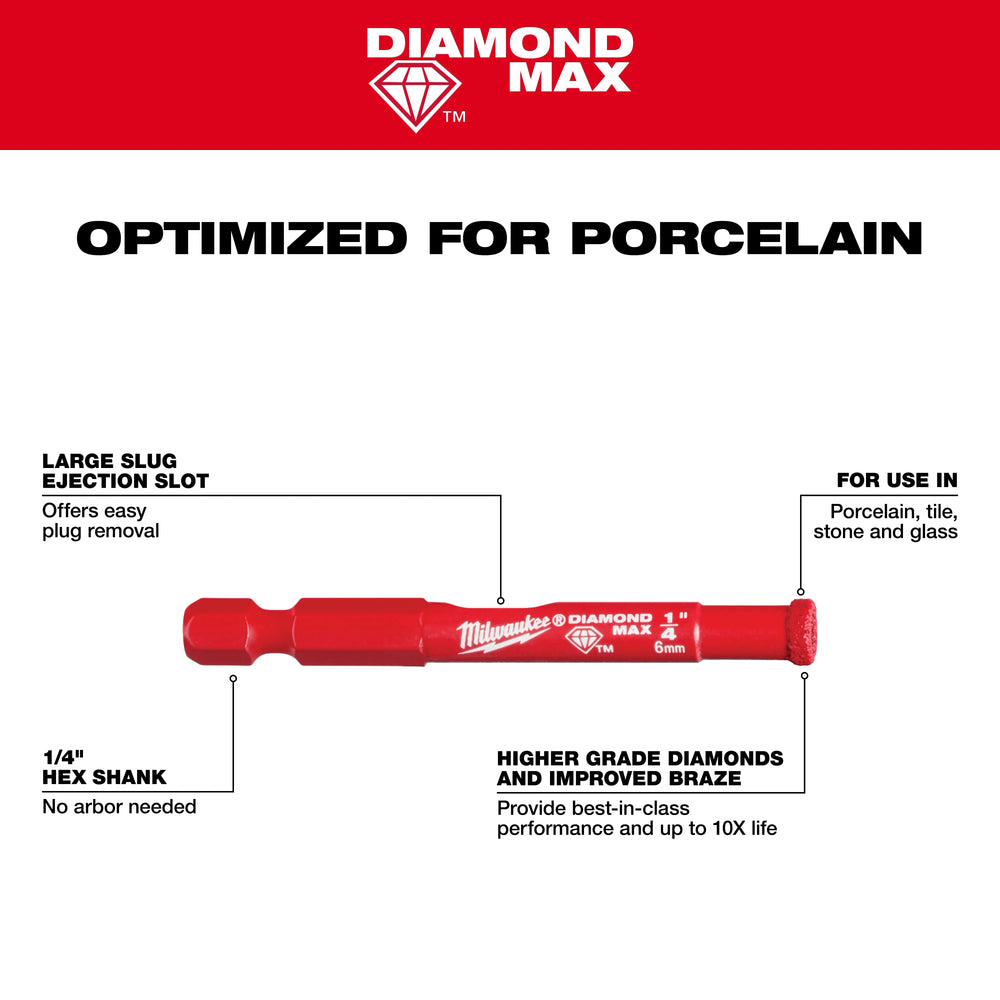 Brocas sierra Diamond Max™ de 5/16" Milwaukee 49-56-0507 - imagen 5