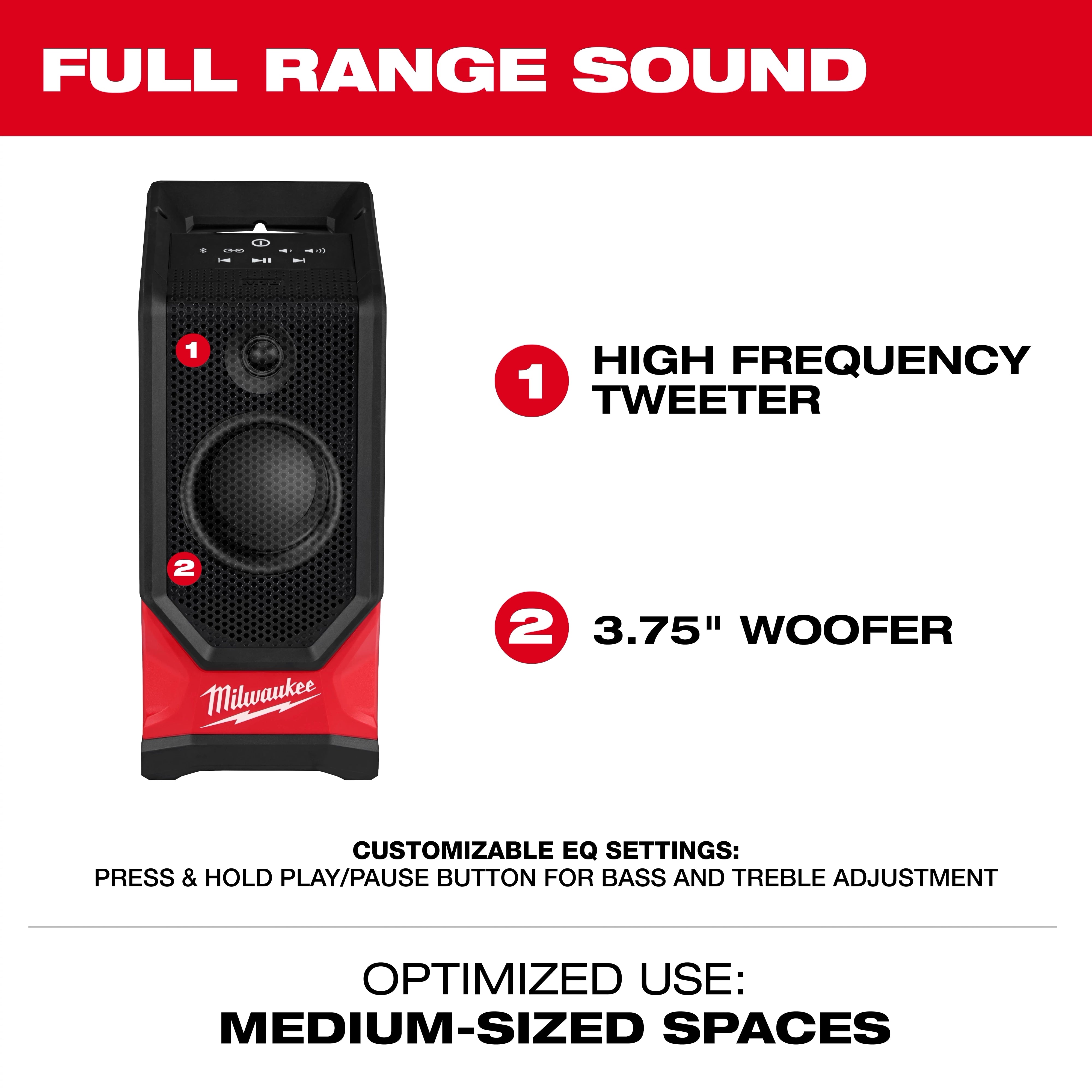 Altavoz para el lugar de trabajo M18™ Bluetooth® Milwaukee 2954-20 - imagen 3