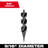 Broca de barrena de cable flexible de 9/16” x 54" de MILWAUKEE® Milwaukee 48-13-8256 - imagen 2