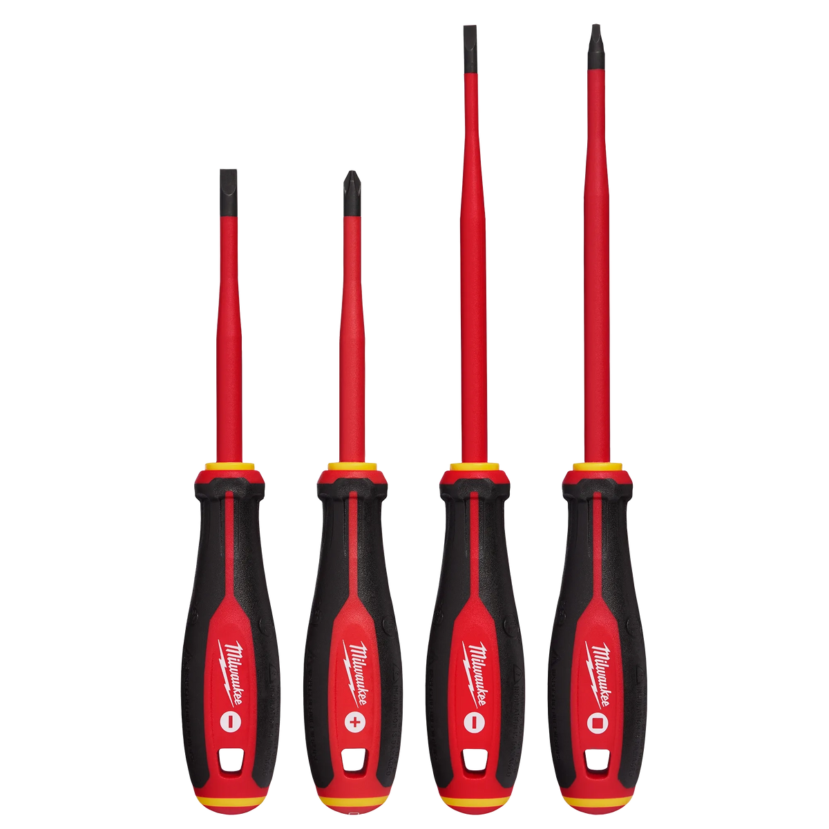 Juego de 4 piezas de destornilladores de punta delgada con aislamiento para 1000 V Milwaukee 48-22-2219
