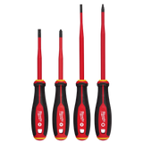 Juego de 4 piezas de destornilladores de punta delgada con aislamiento para 1000 V Milwaukee 48-22-2219