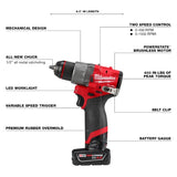 Kit de taladro percutor/destornillador M12 FUEL™ de 1/2" Milwaukee 3404-22 - imagen 5