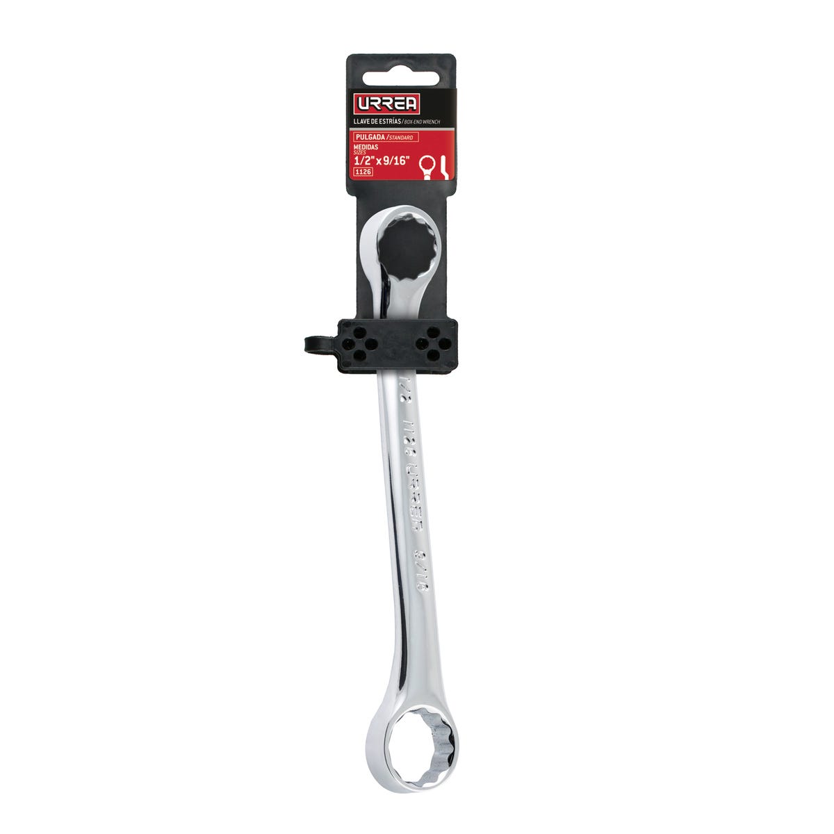 Llave de estrías pulido espejo de 15° en pulgadas, 12 puntas, 1/2" x 9/16" Urrea 1126 - imagen 3