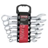 Juego de llaves combinadas cortas pulido espejo en pulgadas, 12 puntas, 6 piezas, en rack Urrea 1201T6 - imagen 4
