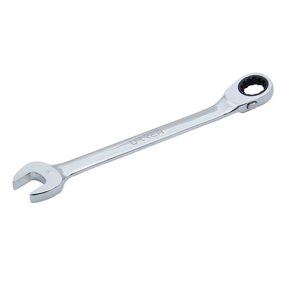 Llave combinada pulido espejo de matraca spline reversible métrica, 15 mm Urrea 1215MCMR