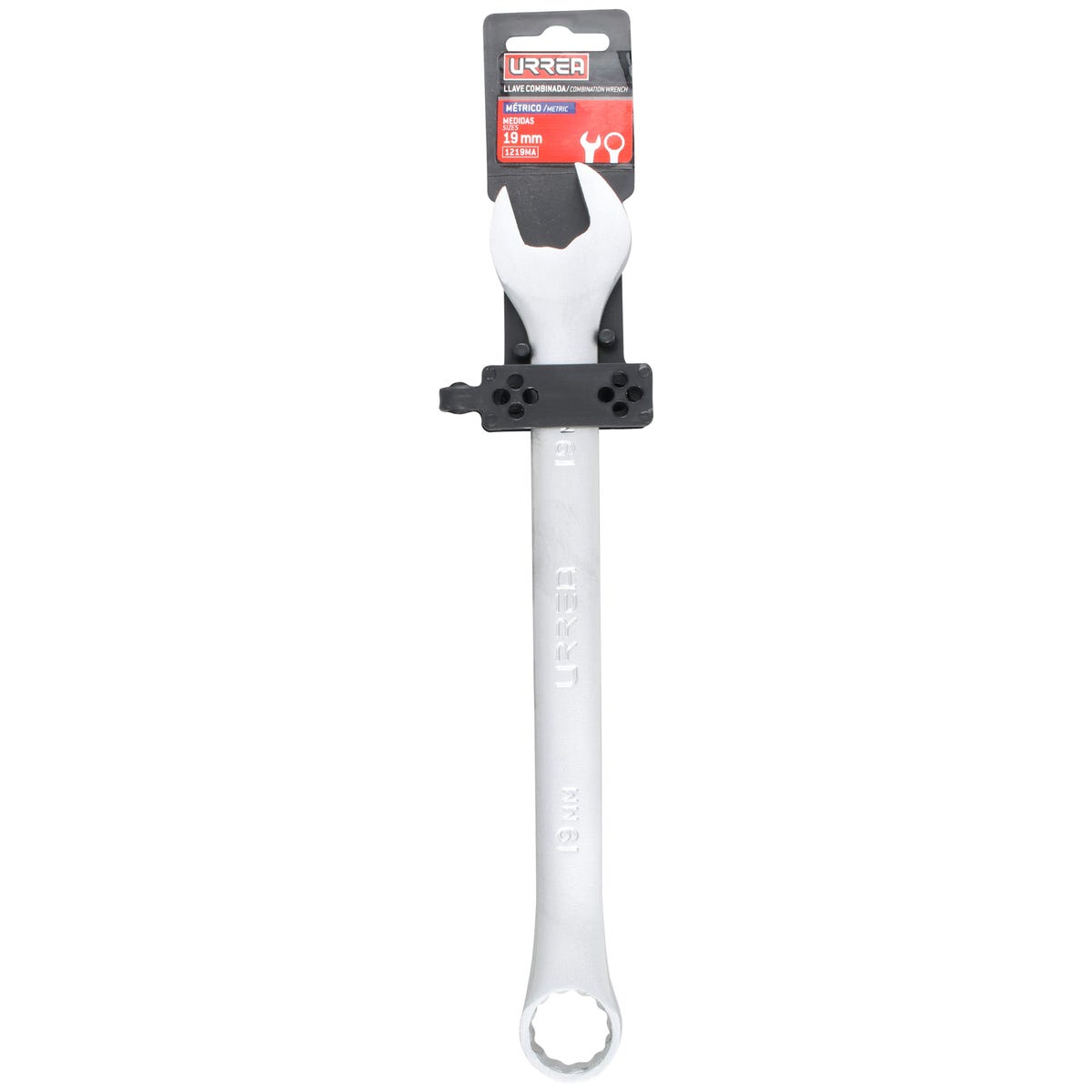 Llave combinada satinada métrica, 12 puntas, 19 mm Urrea 1219MA - imagen 3