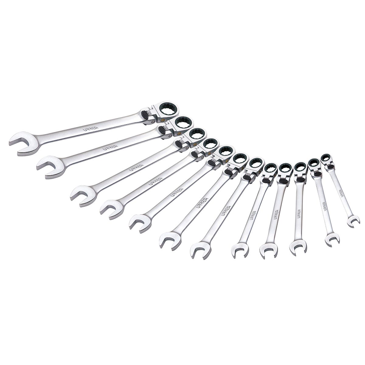 Juego de llaves combinadas pulido espejo matraca flex spline métricas,12 pz,caja plástica Urrea 12MF12M - imagen 2