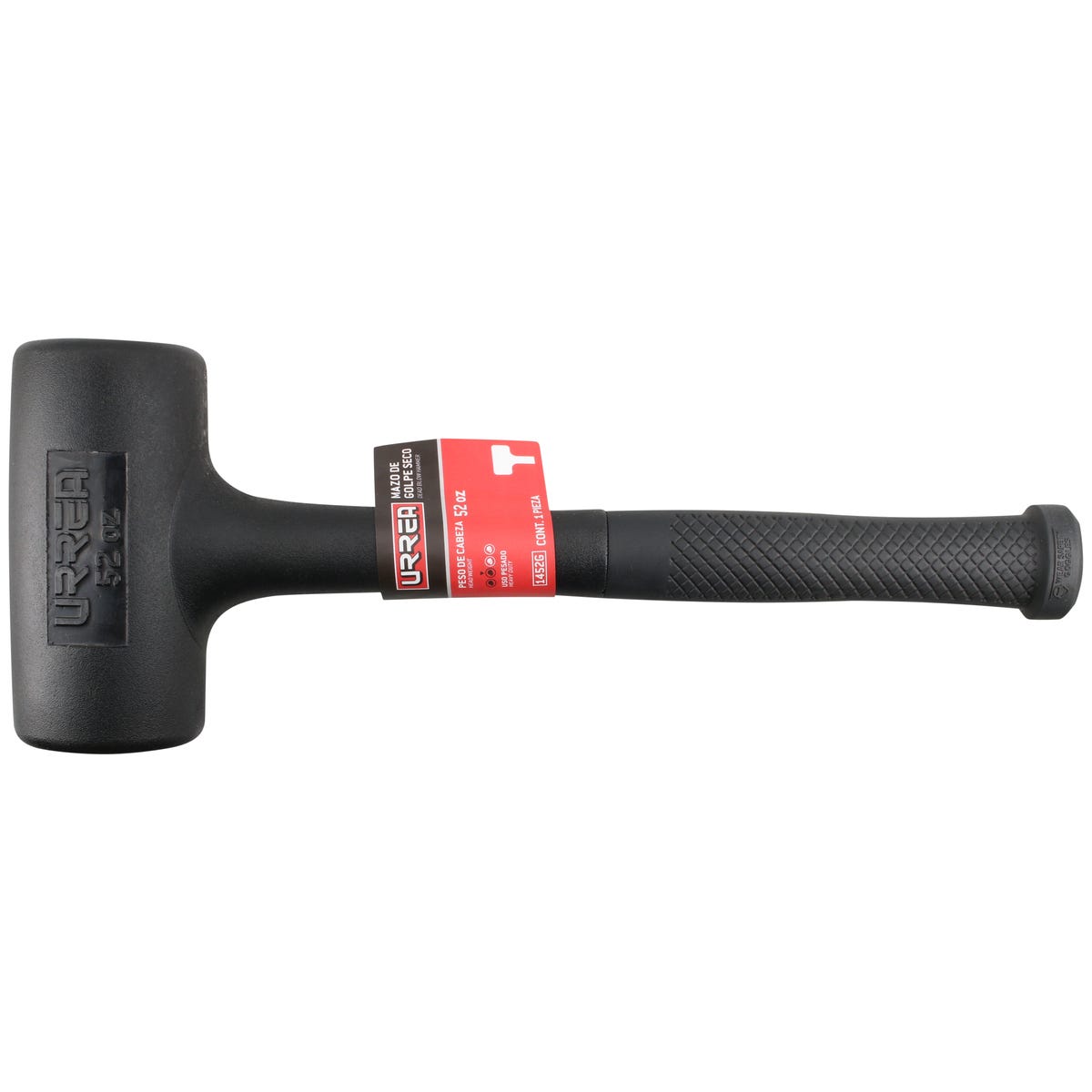 Mazo de golpe seco tapas fijas de alto impacto con mango 12-1/8", 52 oz Urrea 1452G - imagen 3