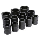 Juego de dados de impacto cuadro de 1", 6 puntas, métricos, 12 piezas Urrea 15201