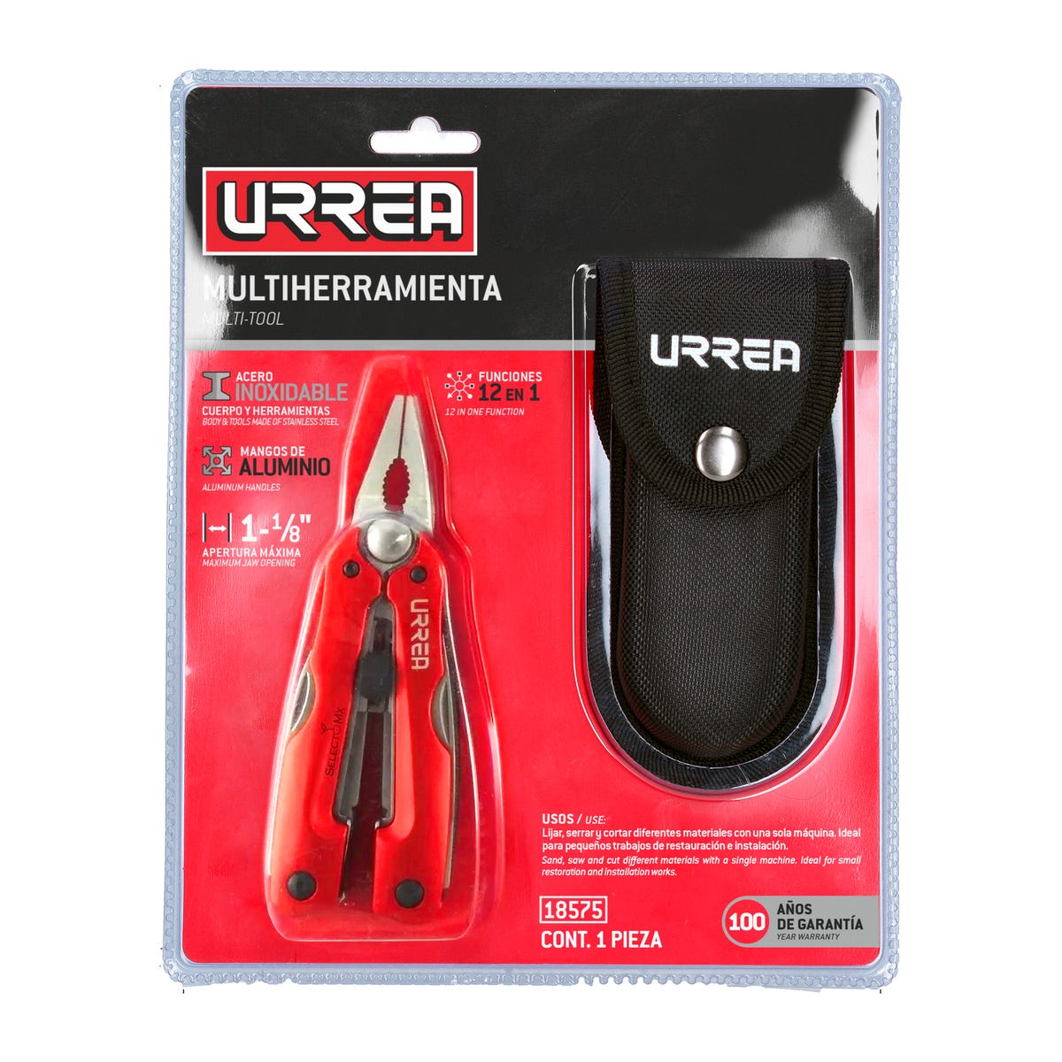 Pinza multiherramienta 12 en 1 de 6" Urrea 18575 - imagen 3