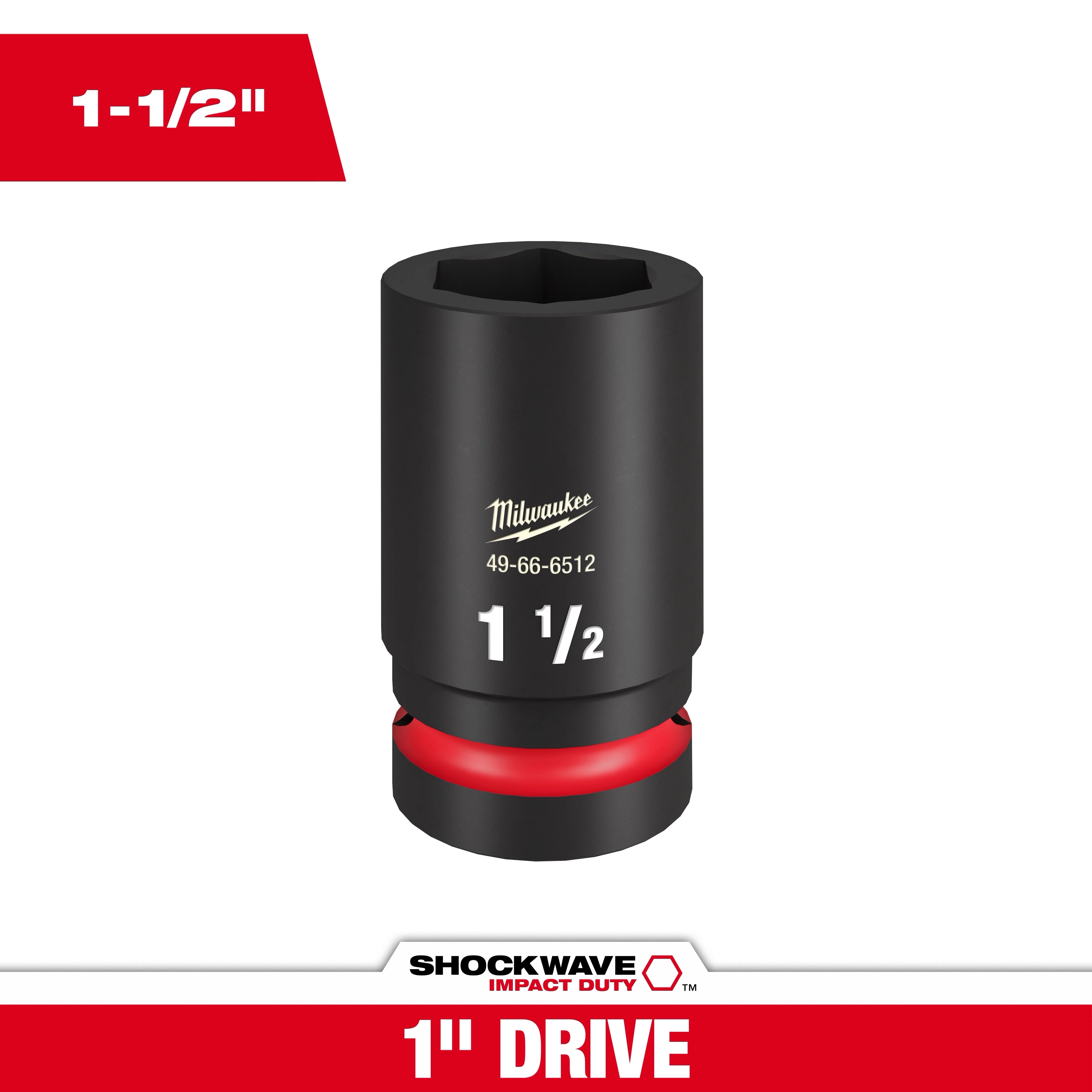 Cubo profundo de 6 puntas de 1-1/2" con boca de 1" SHOCKWAVE Impact Duty™ Milwaukee 49-66-6512