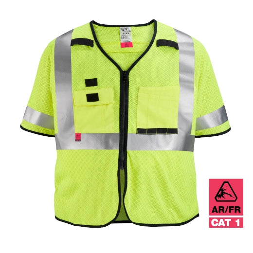 Chaleco de seguridad de malla amarilla de gran visibilidad clase 3 AR/FR Cat. 1, tallas 2XL/3XL Milwaukee 48-73-5223 - imagen 2
