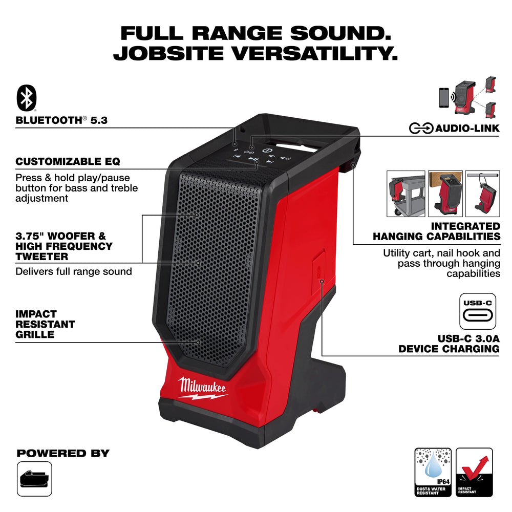 Altavoz para el lugar de trabajo M18™ Bluetooth® Milwaukee 2954-20 - imagen 2
