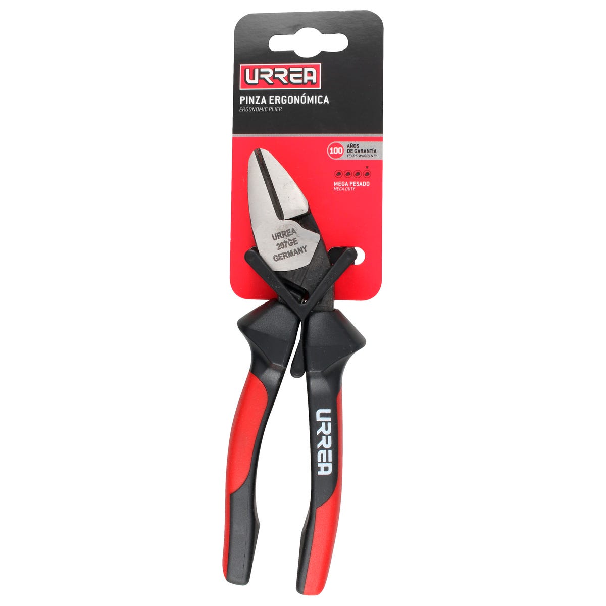 Pinza para electricista con mango bimaterial ergonómica alta palanca corte diagonal de 7" Urrea 207GE - imagen 3