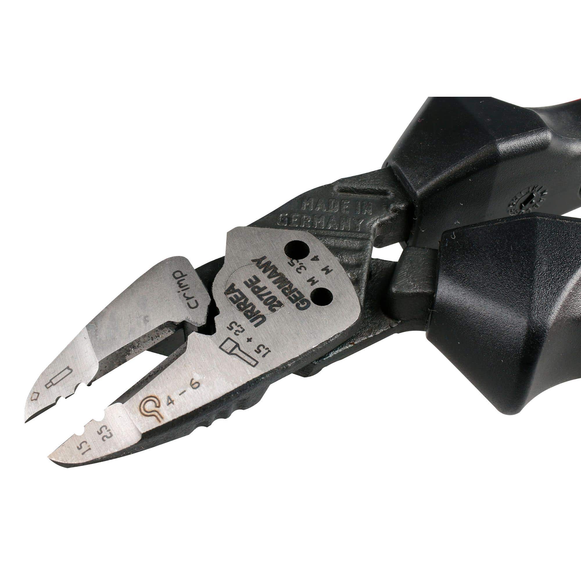Pinza para electricista con mango bimaterial ergonómica alta palanca corte diagonal de 7" Urrea 207PE - imagen 4