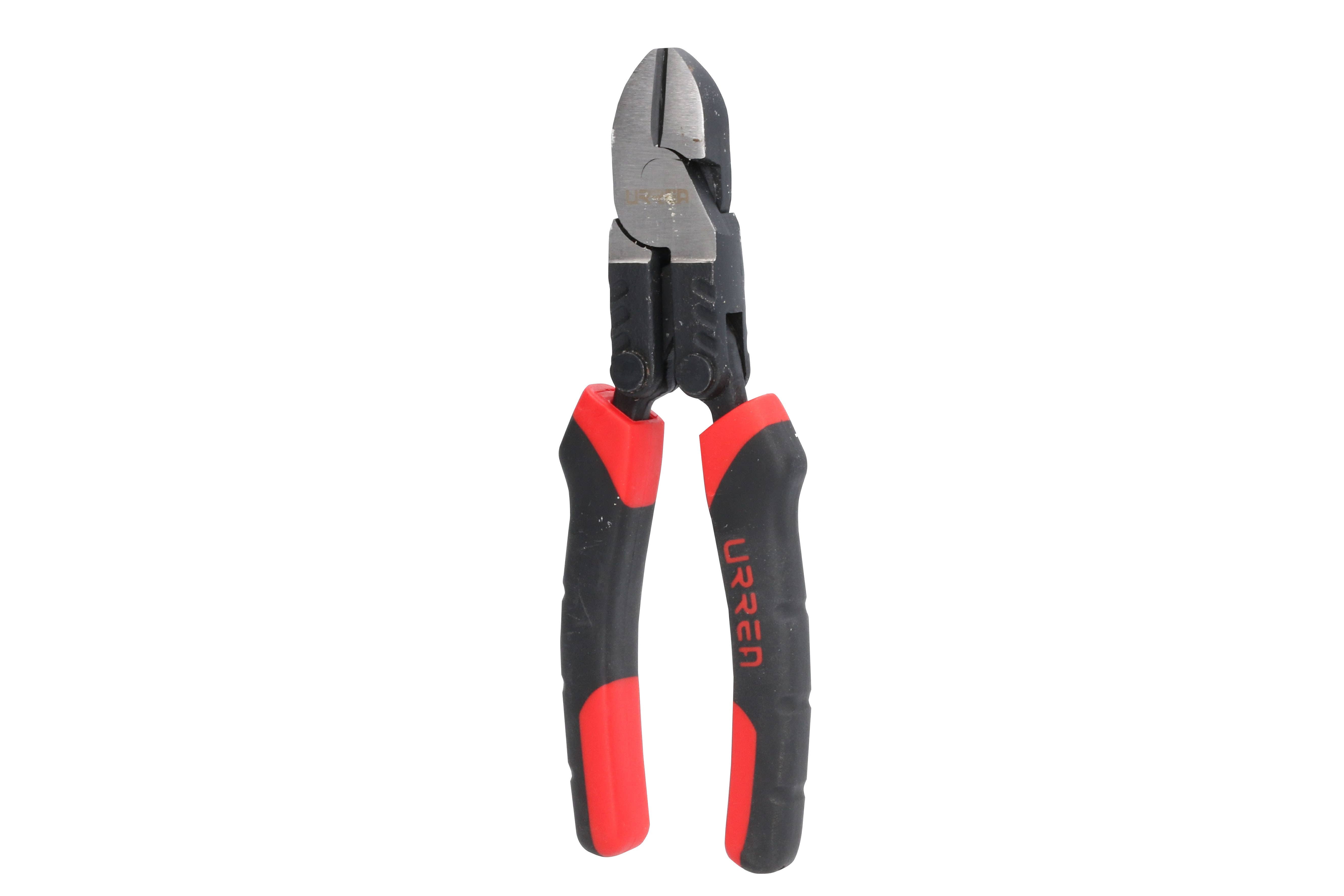 Pinza para electricista con mango bimaterial palanca compuesta corte diagonal de 7" Urrea 209GCA - imagen 3