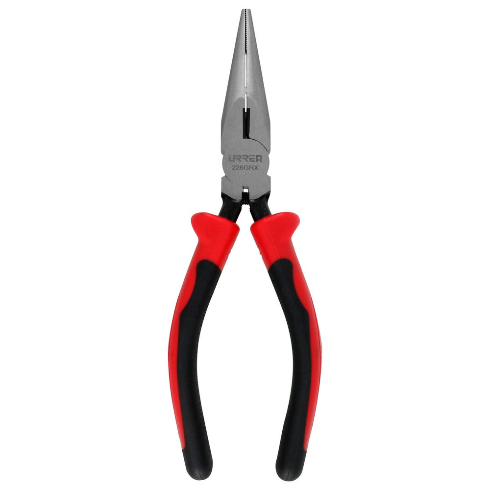 Pinza para electricista con mango bimaterial punta larga corte lateral de 6-23/32" Urrea 226GRX
