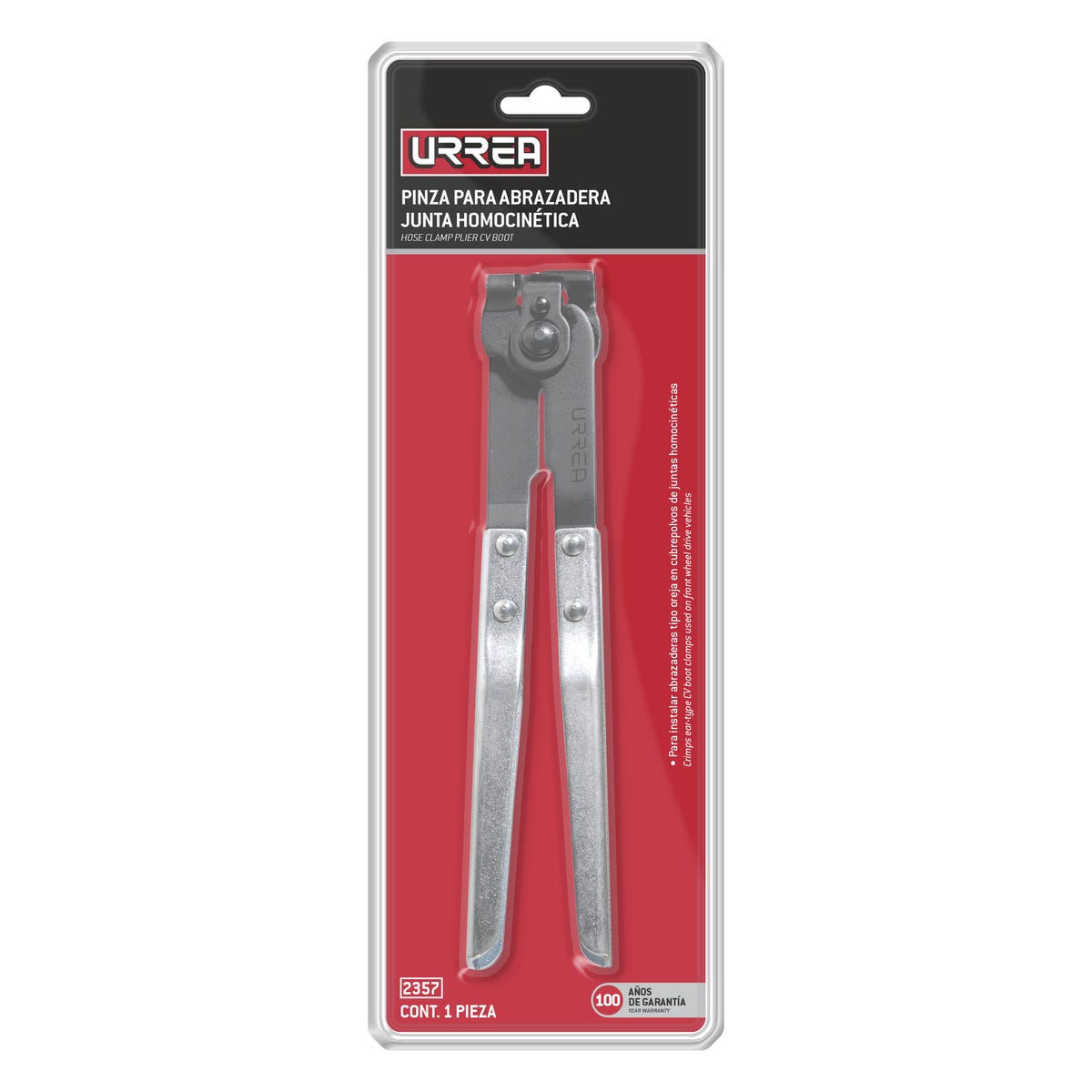 Pinza para abrazaderas de junta homocinética apertura máxima 2", 9" Urrea 2357 - imagen 3