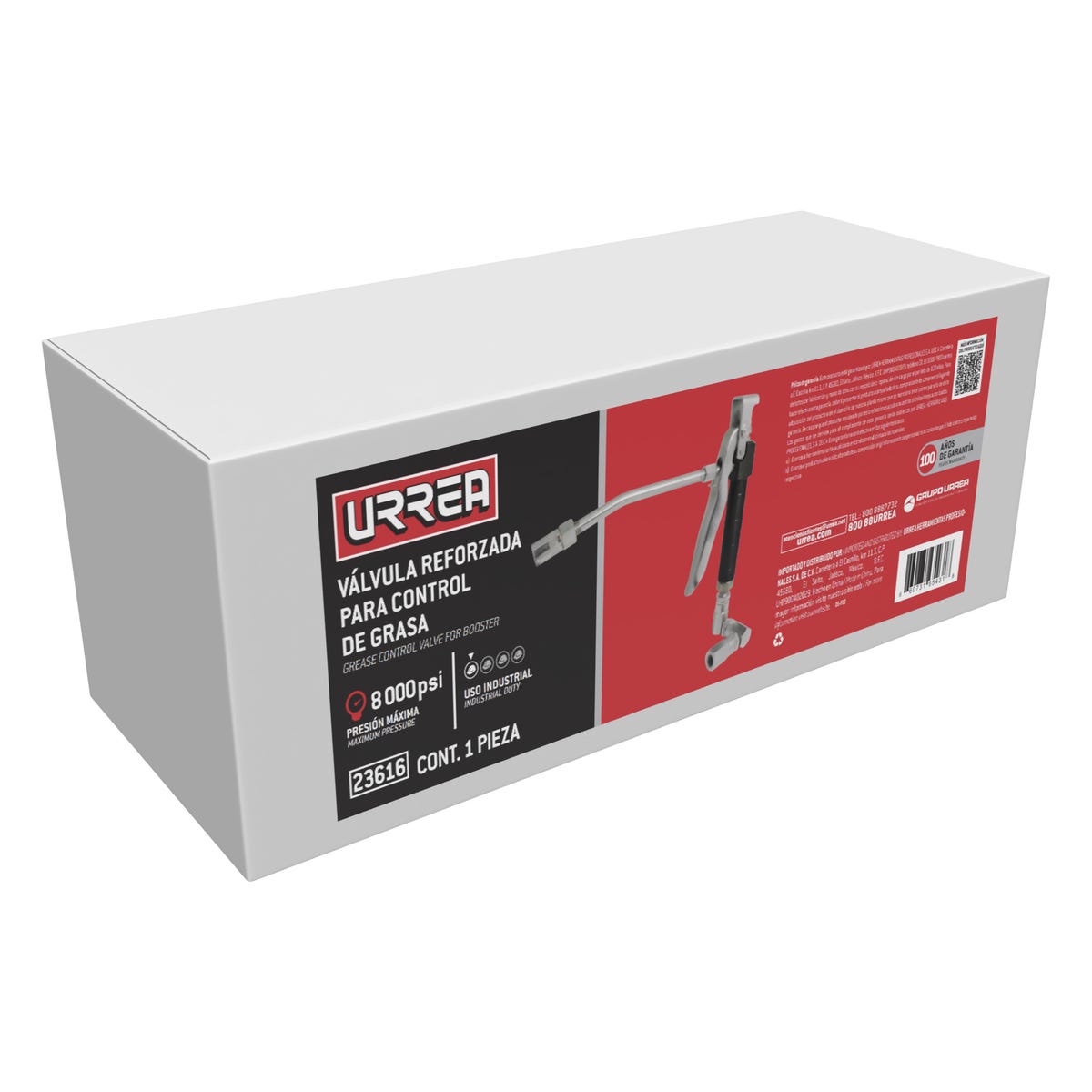 Válvula reforzadas para control grasa 8000 PSI Urrea 23616 - imagen 3