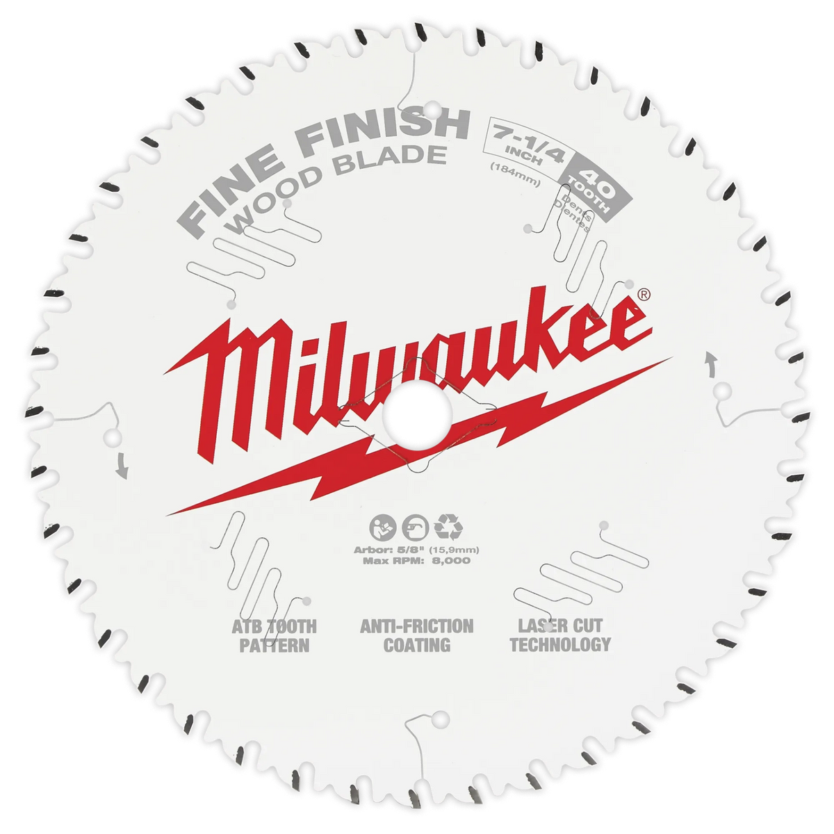 Hoja de sierra circular para acabado fino de 10" y 60 T Milwaukee 48-40-1028