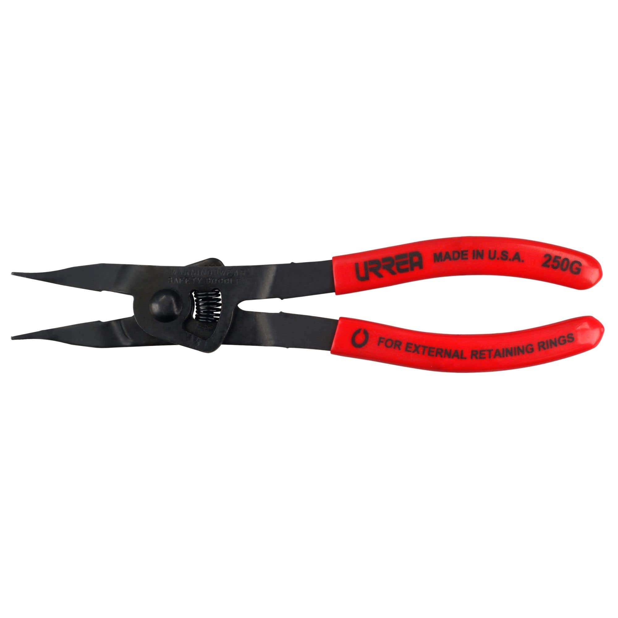 Pinza para anillos de retención con mango rubber grip punta plna tipo externo ángulo de 0° Urrea 250G – imagen 3