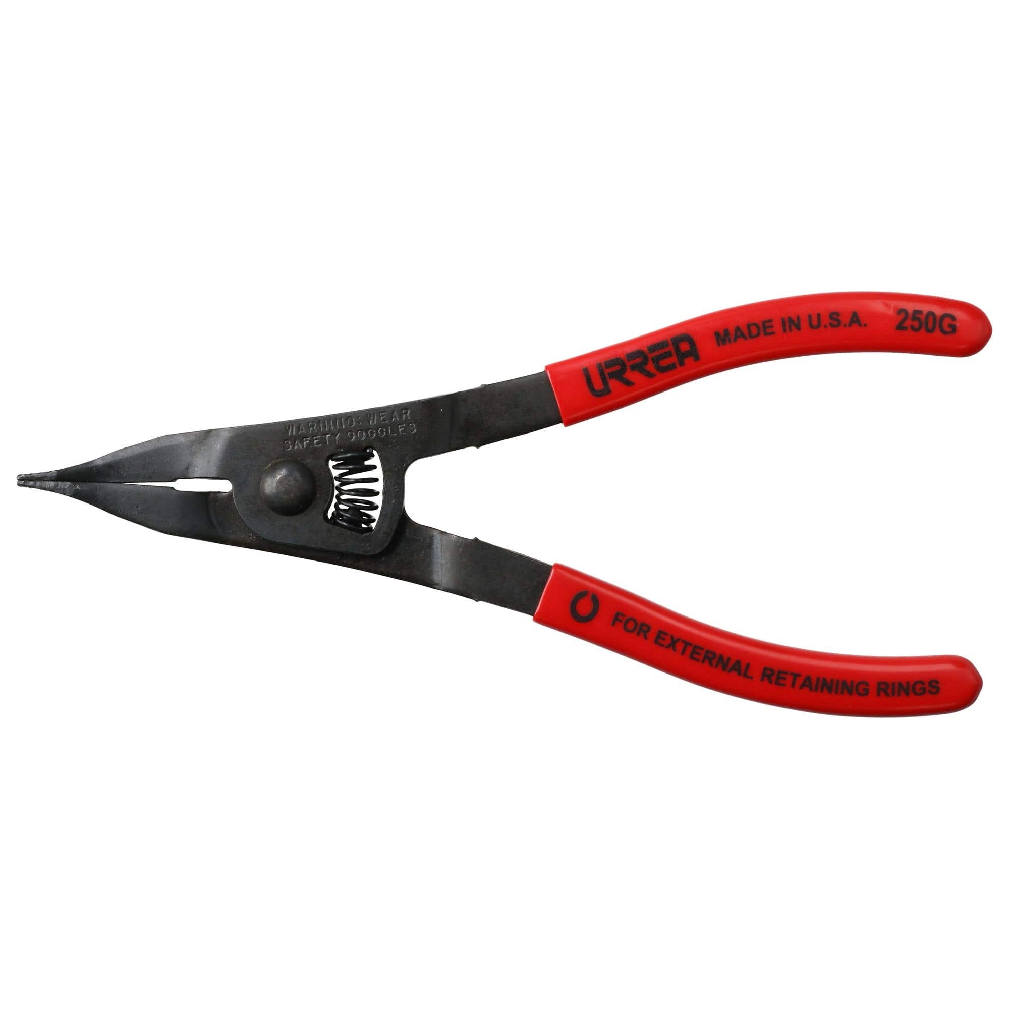 Pinza para anillos de retención con mango rubber grip punta plna tipo externo ángulo de 0° Urrea 250G – imagen 5