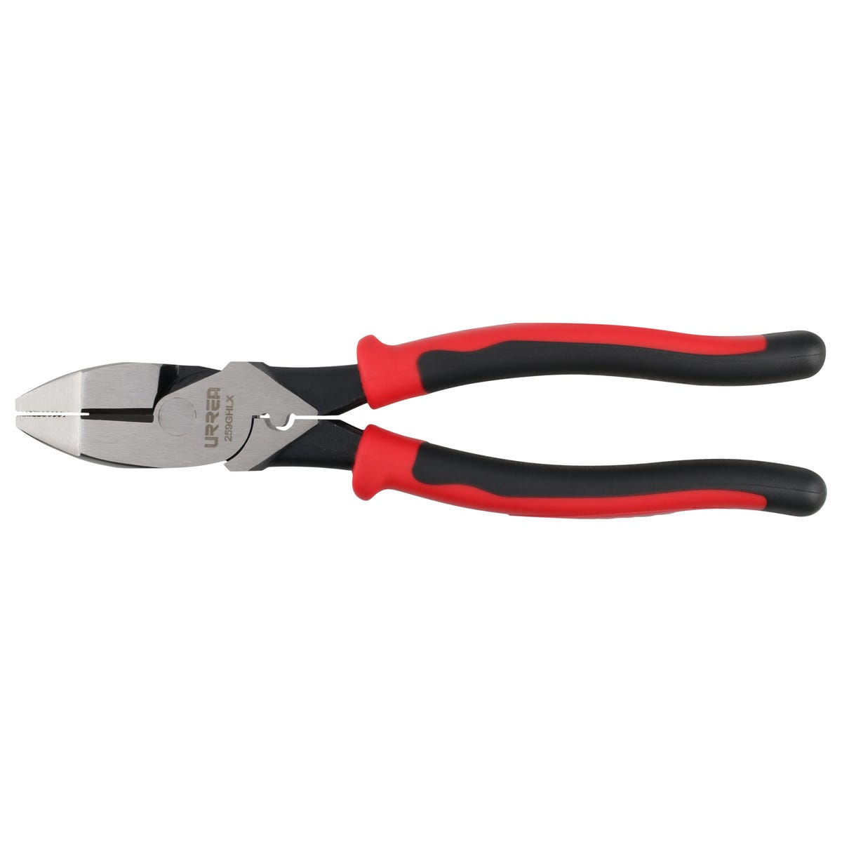 Pinza para electricista con mango bimaterial corte lateral con ponchador y jalador 9-3/8" Urrea 259GHLX - imagen 8