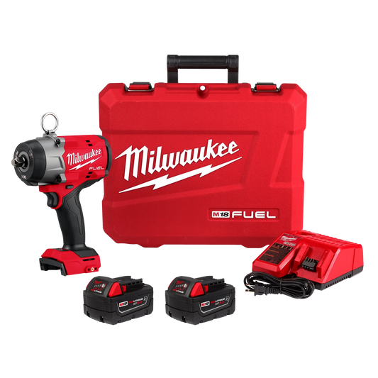 Kit de llave de impacto de torque alto M18 FUEL™ de 1/2" con retención de pasador Milwaukee 2966-22