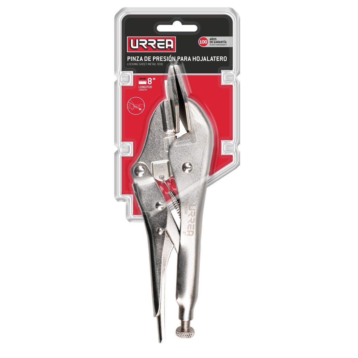 Pinza de presión cromada para hojalatero de 8" Urrea 260R - imagen 5