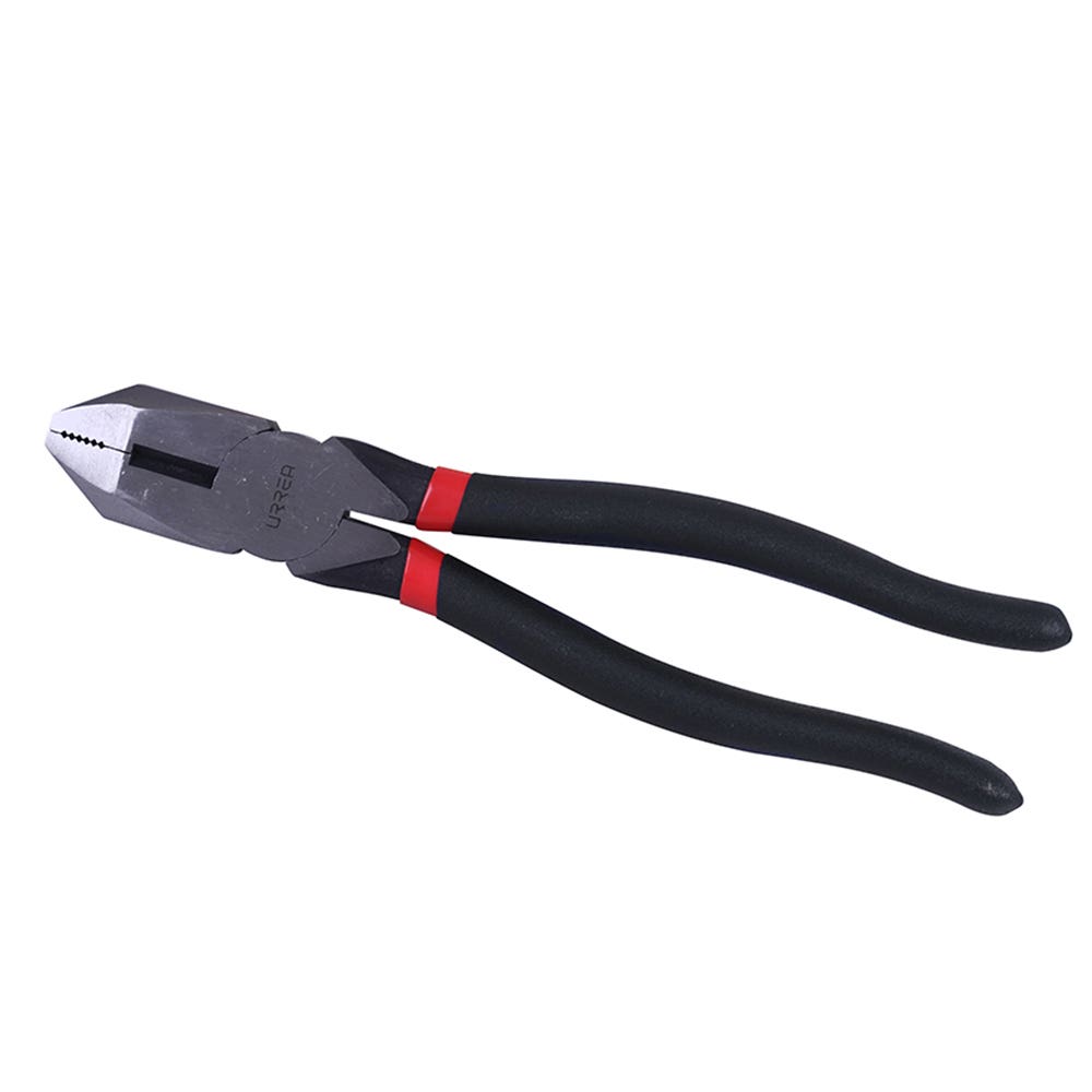 Pinza para electricista con mango rubber grip alta palanca corte lateral de 9" Urrea 269GI