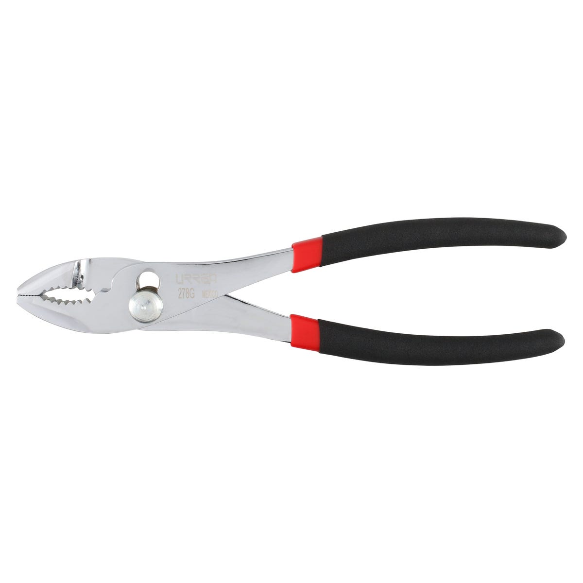 Pinza para mecánico con mango rubber grip y botón de ajuste de 8" Urrea 278G - imagen 8