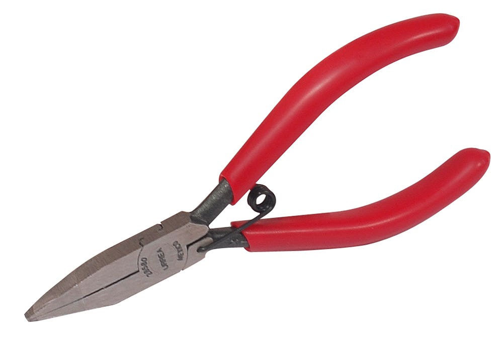 Pinza para electricista con mango rubber grip con resorte punta plana lisa de 4-3/4" Urrea 28580 - imagen 2