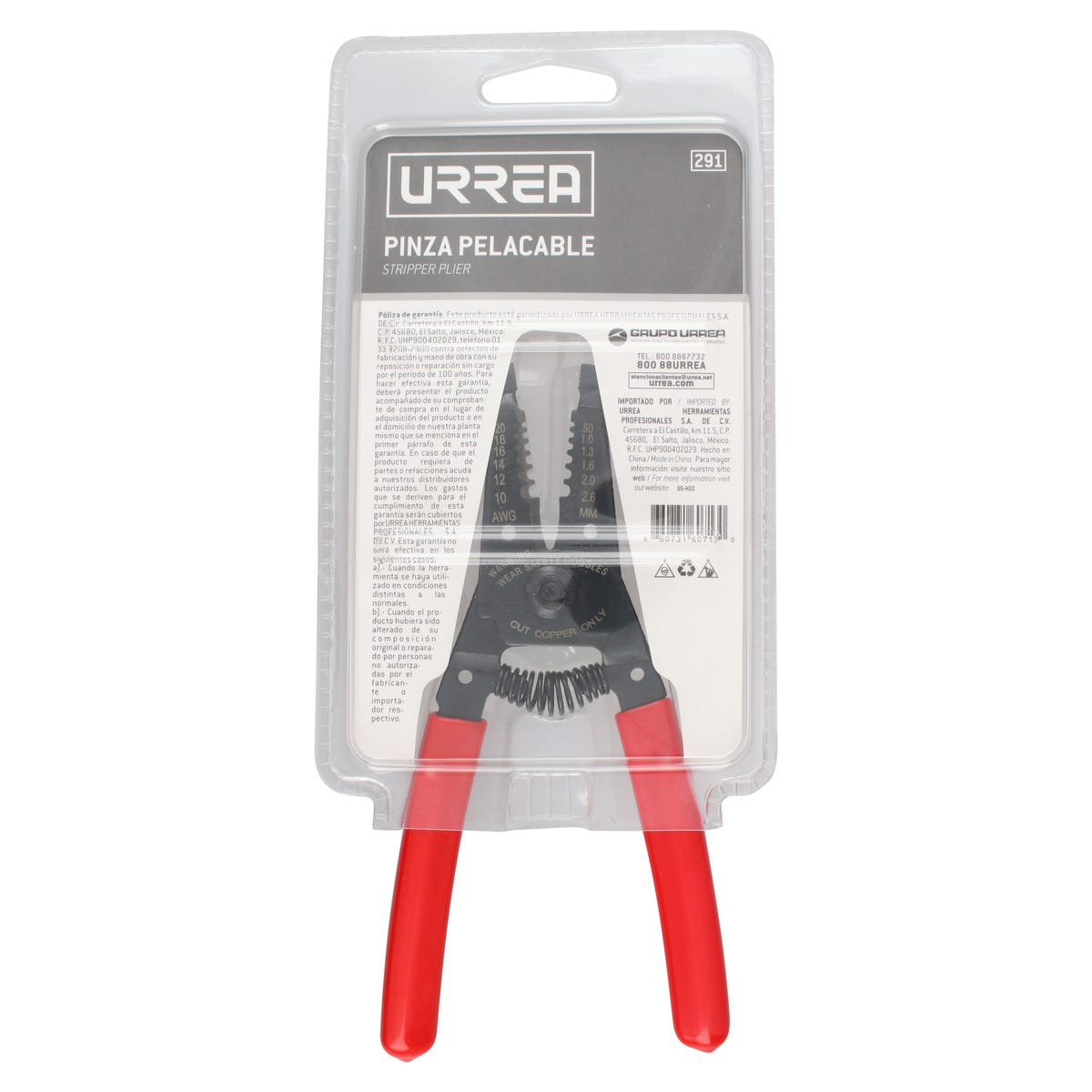Pinza pelacable con mango air cushion 10-20 AWG alta palanca de 6-3/4" Urrea 291 - imagen 5
