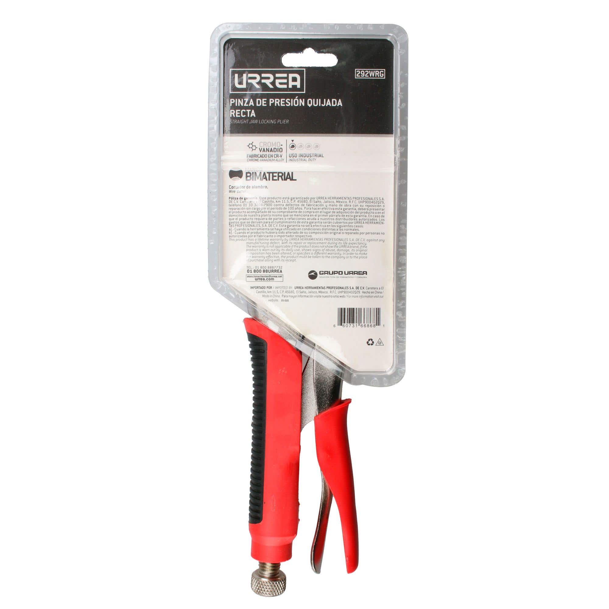 Pinza de presión con mango bimaterial quijada curva de 10" Urrea 292WRG - imagen 4