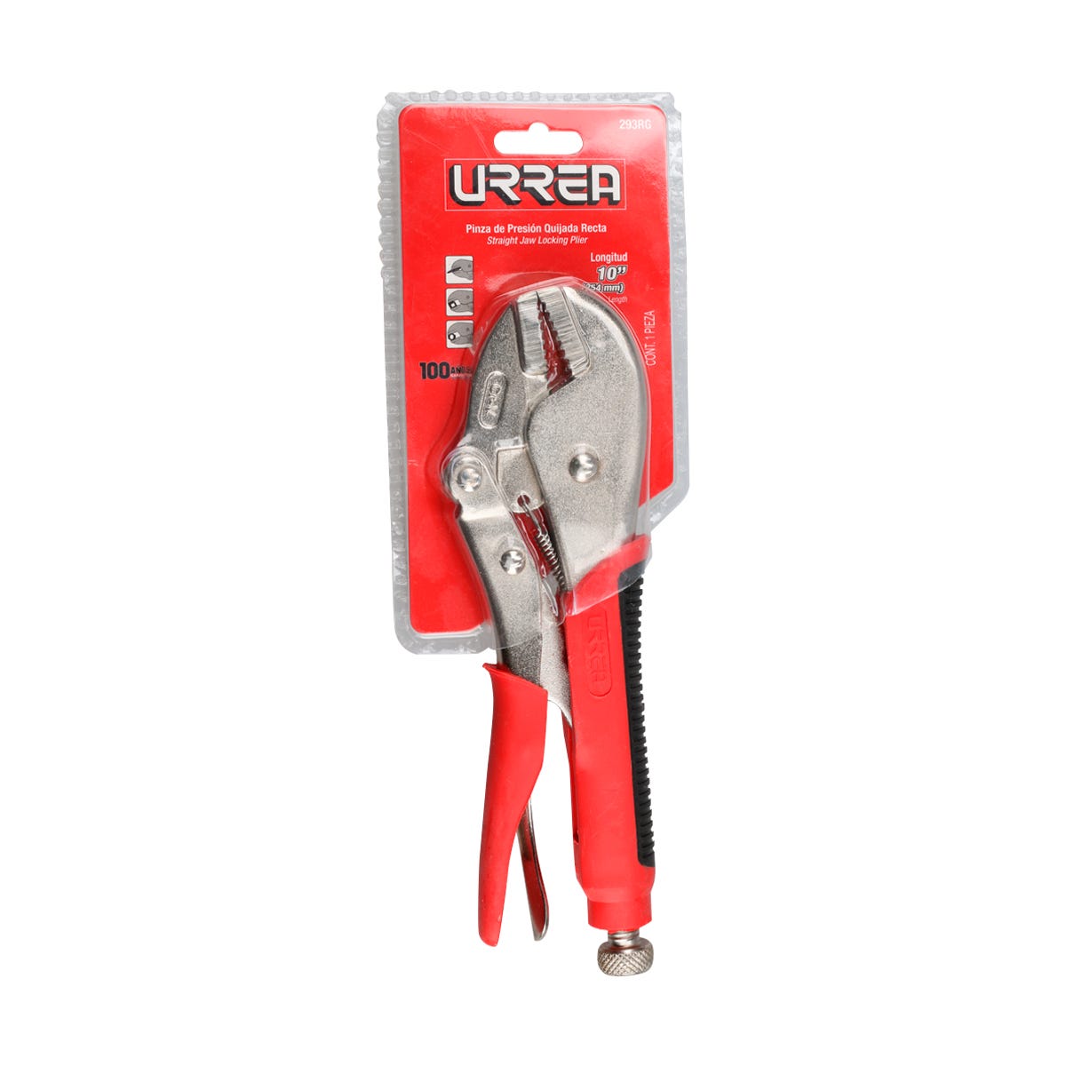 Pinza de presión con mango bimaterial quijada recta de 10" Urrea 293RG - imagen 5