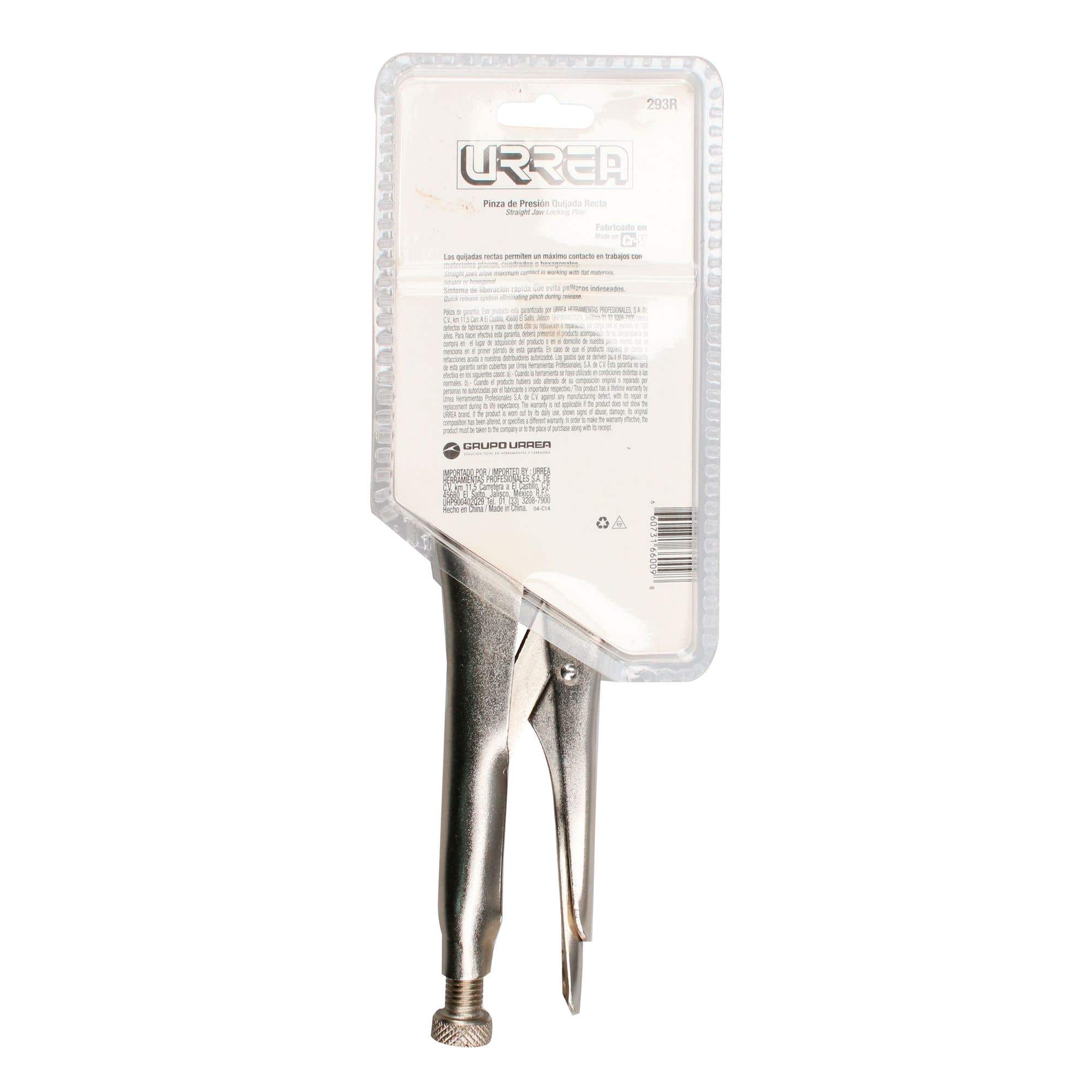 Pinza de presión cromada quijada recta de 10" Urrea 293R - imagen 6