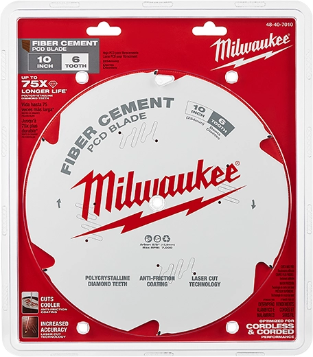 Hoja de sierra circular para PCD/fibrocemento de 10" Milwaukee 48-40-7010 - imagen 2