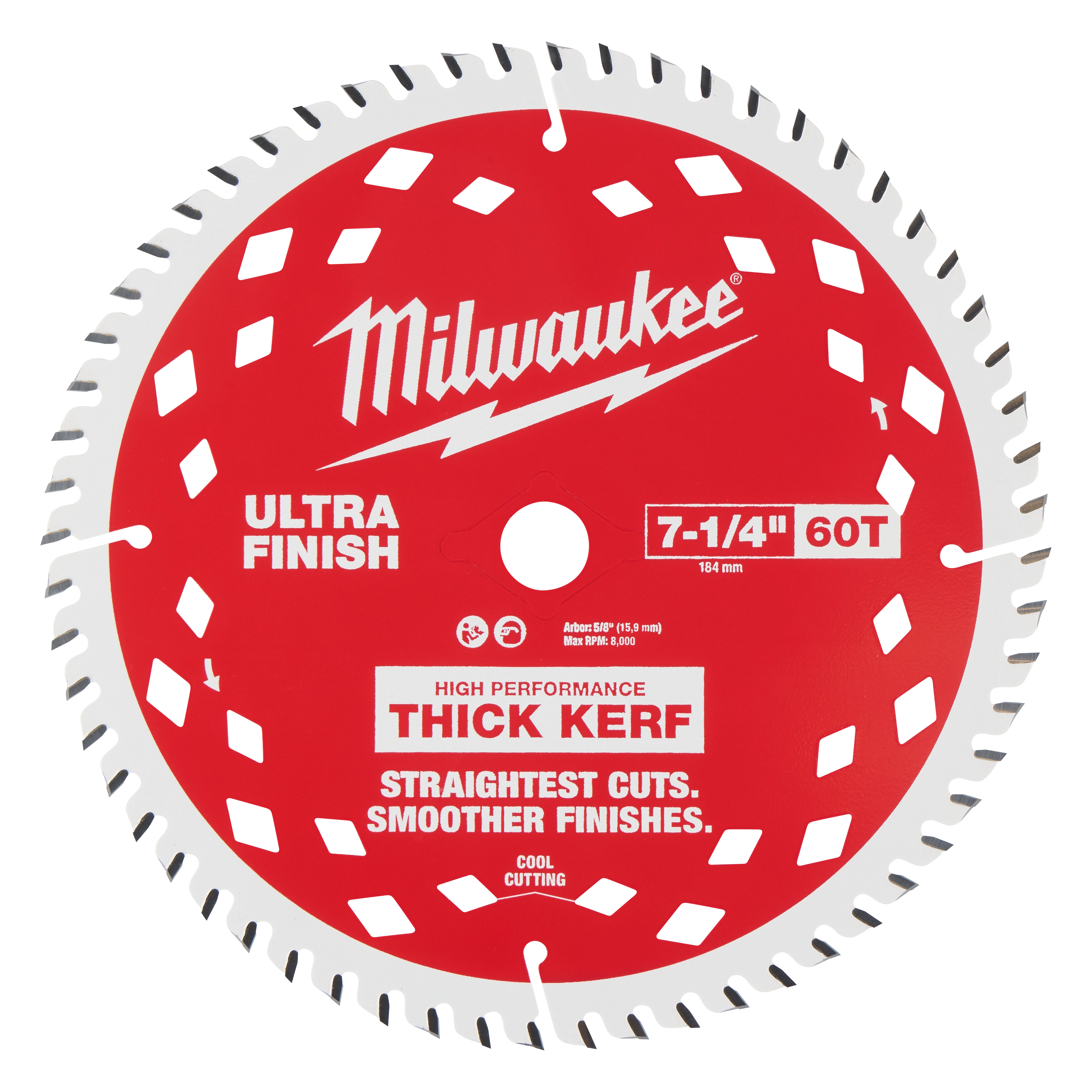 Hoja circular de corte corte Ultra Finish de 7-1/4" de 60 toneladas de grosor Milwaukee 48-40-0730