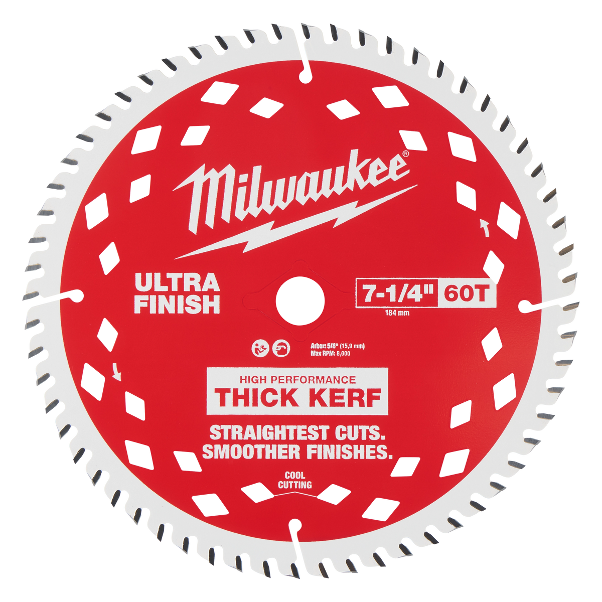 Hoja circular de corte corte Ultra Finish de 7-1/4" de 60 toneladas de grosor Milwaukee 48-40-0730