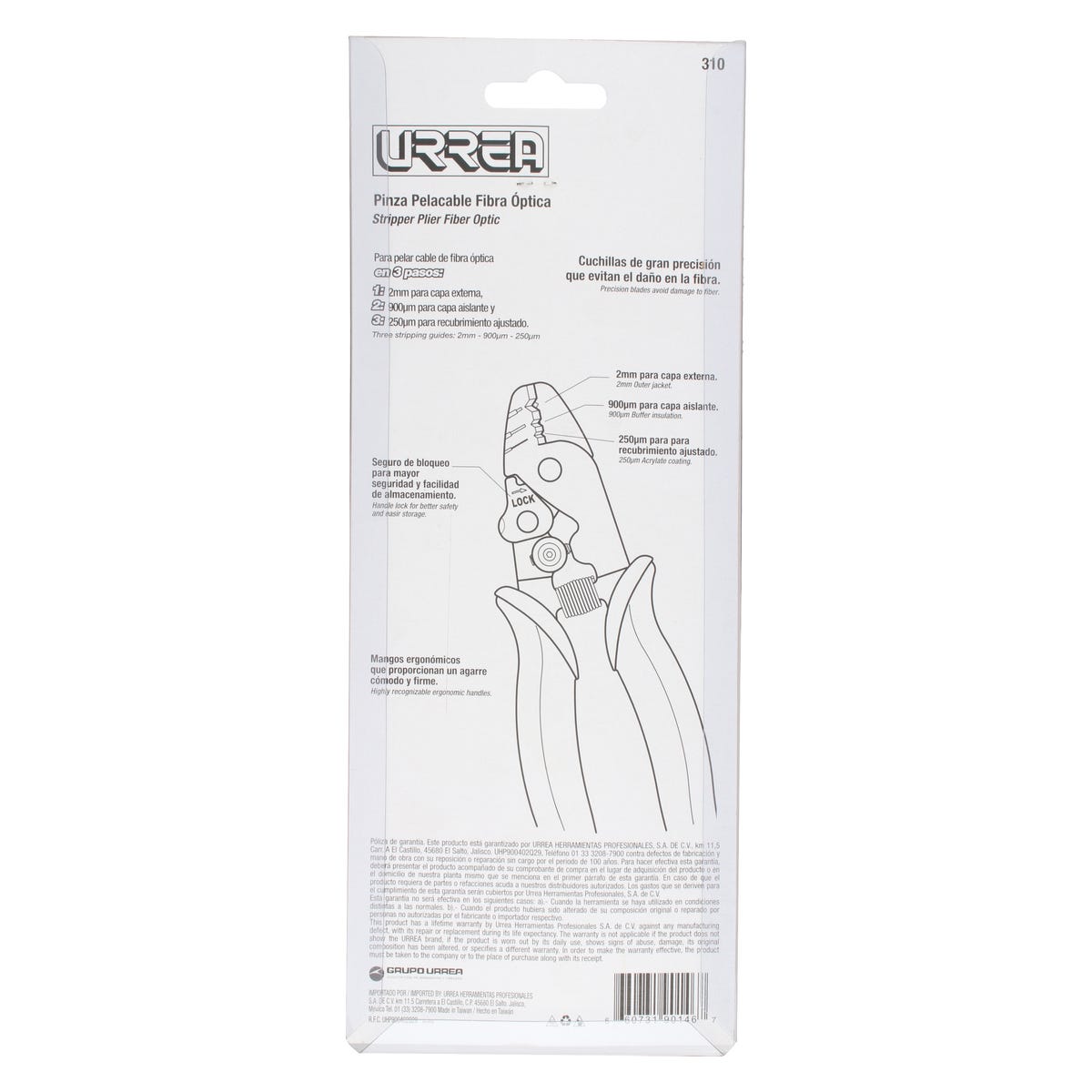 Pinza pelacables para fibra óptica 6-19/64" Urrea 310 - imagen 5