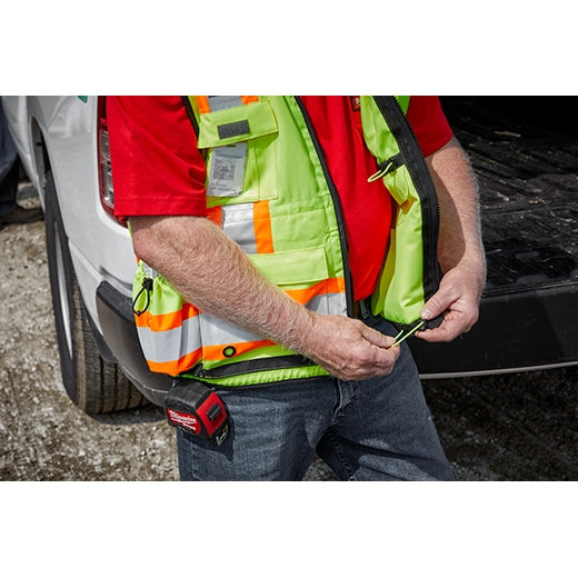 Chaleco de seguridad naranja de gran visibilidad clase 2 para inspector: L/XL talla L/XL Milwaukee 48-73-5166 - imagen 6