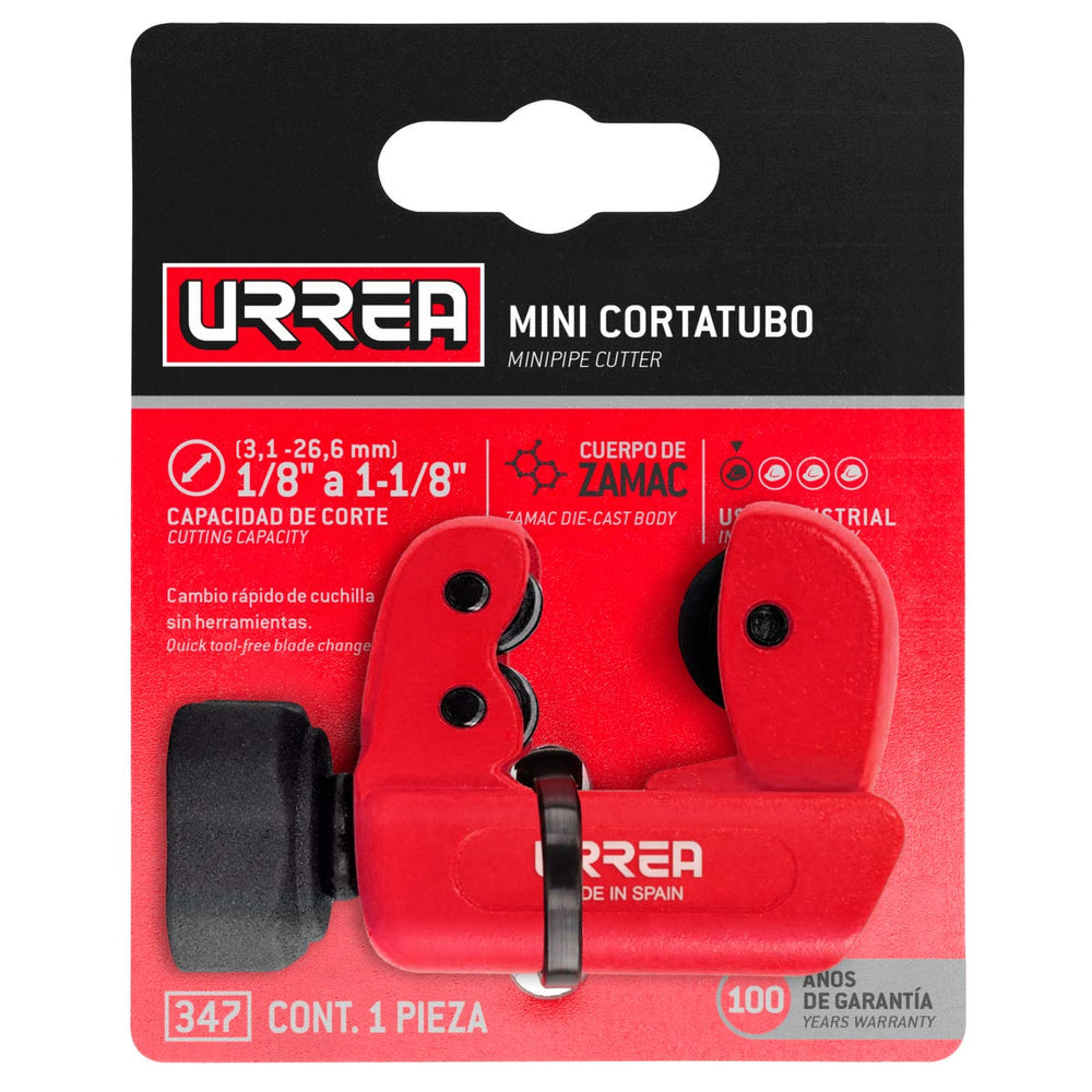Mini cortatubos cuerpo de zamac de 1/8" a 1-1/8" Urrea 347 - imagen 3