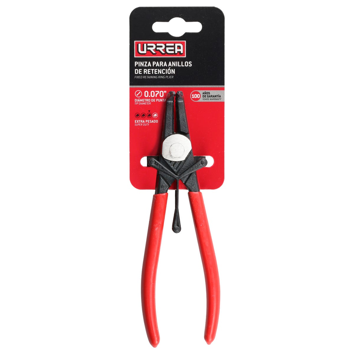 Pinza para anillos de retención con mango rubber grip forjadas tipo interno ángulo de 90° Urrea 367P - imagen 4