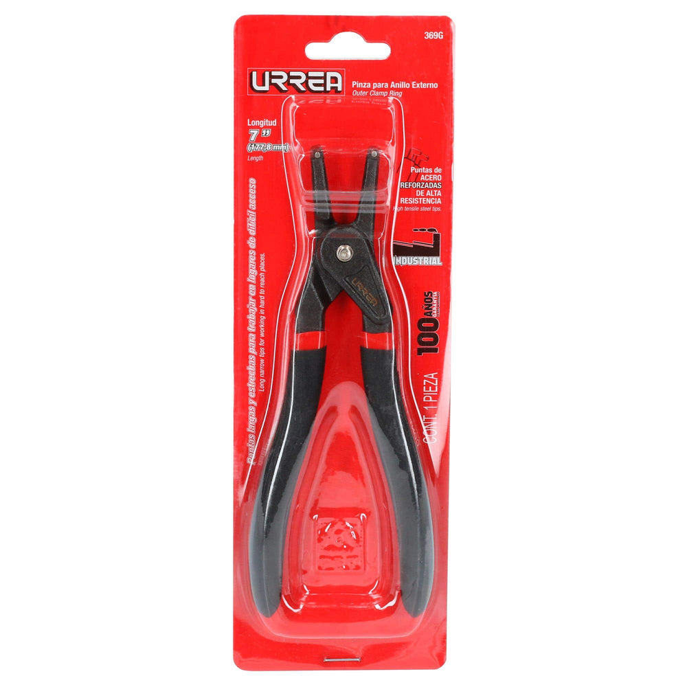 Pinza para anillos de retención con mango de vinil forjadas tipo externo ángulo de 9° Urrea 369G - imagen 3