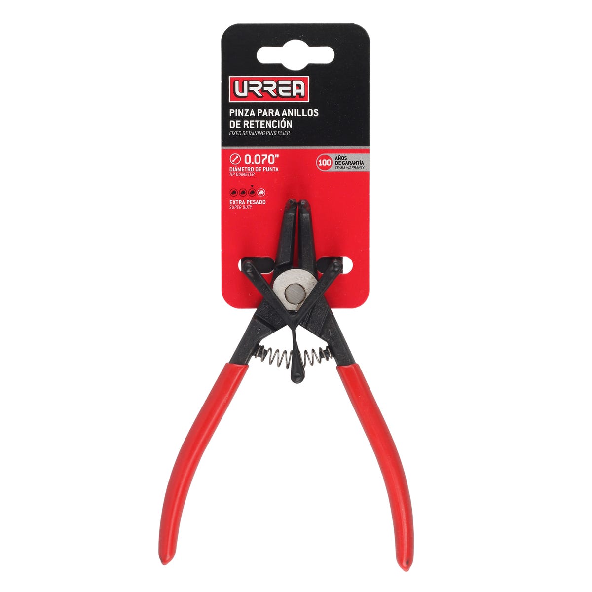 Pinza para anillos de retención con mango rubber grip forjadas tipo externo ángulo de 90° Urrea 369P - imagen 4