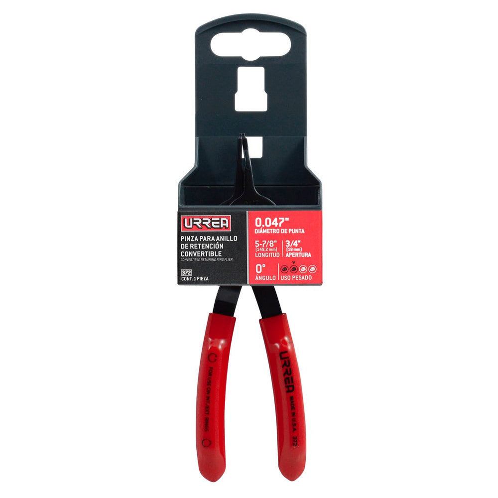 Pinza para anillos de retención convertibles con mariposa .047 ángulo de 0° Urrea 372 - imagen 3